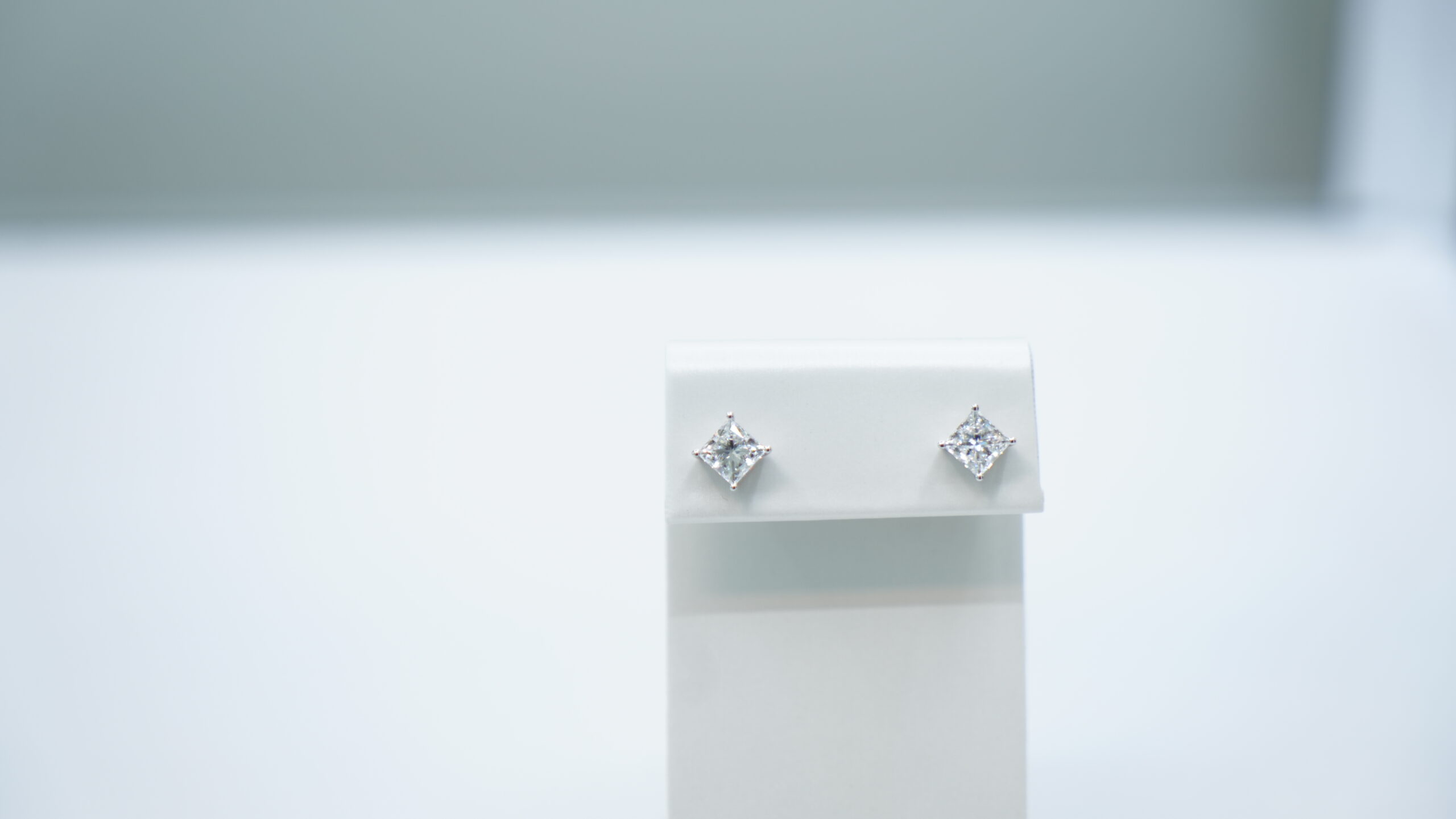 2.06 carat tw princess laboratory grown diamond earring in 9kt white gold 2.06 carat tw princess laboratory grown diamond earring in 9kt white gold