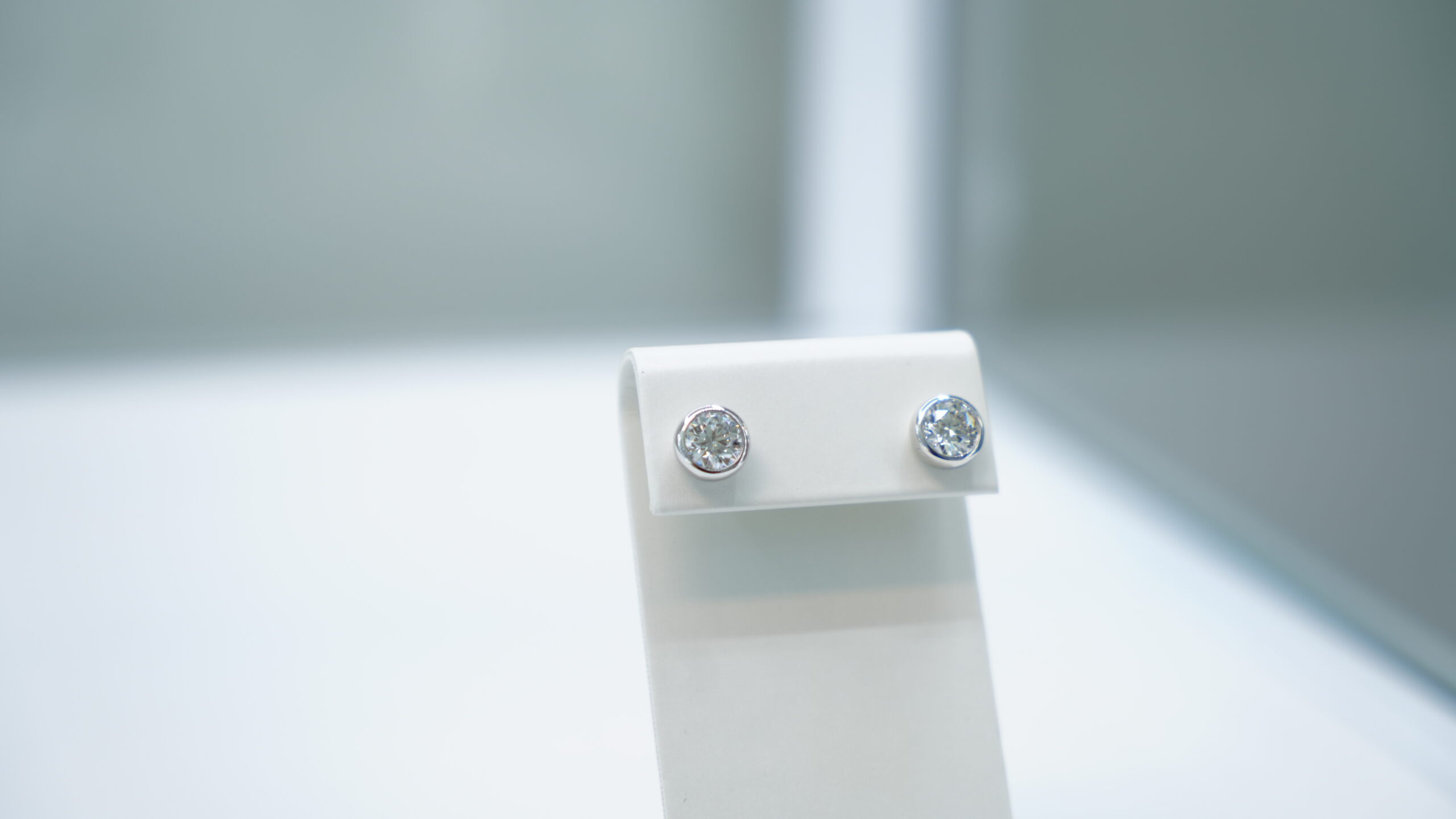 2.02 carat tw round laboratory grown diamond earring in 9kt white gold 2.02 carat tw round laboratory grown diamond earring in 9kt white gold