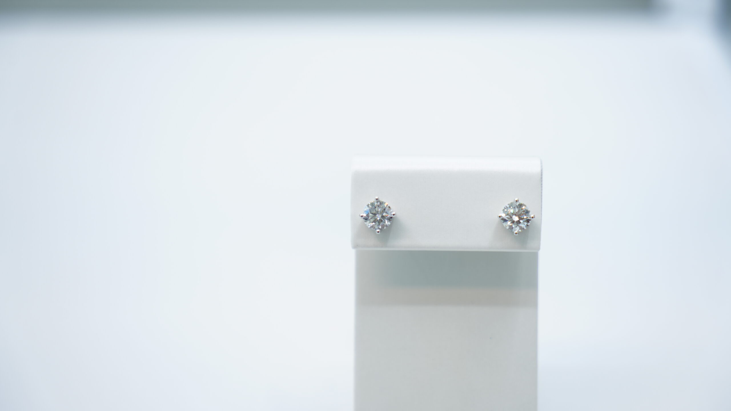 2.05 carat tw round laboratory grown diamond earring in 9kt white gold 2.05 carat tw round laboratory grown diamond earring in 9kt white gold