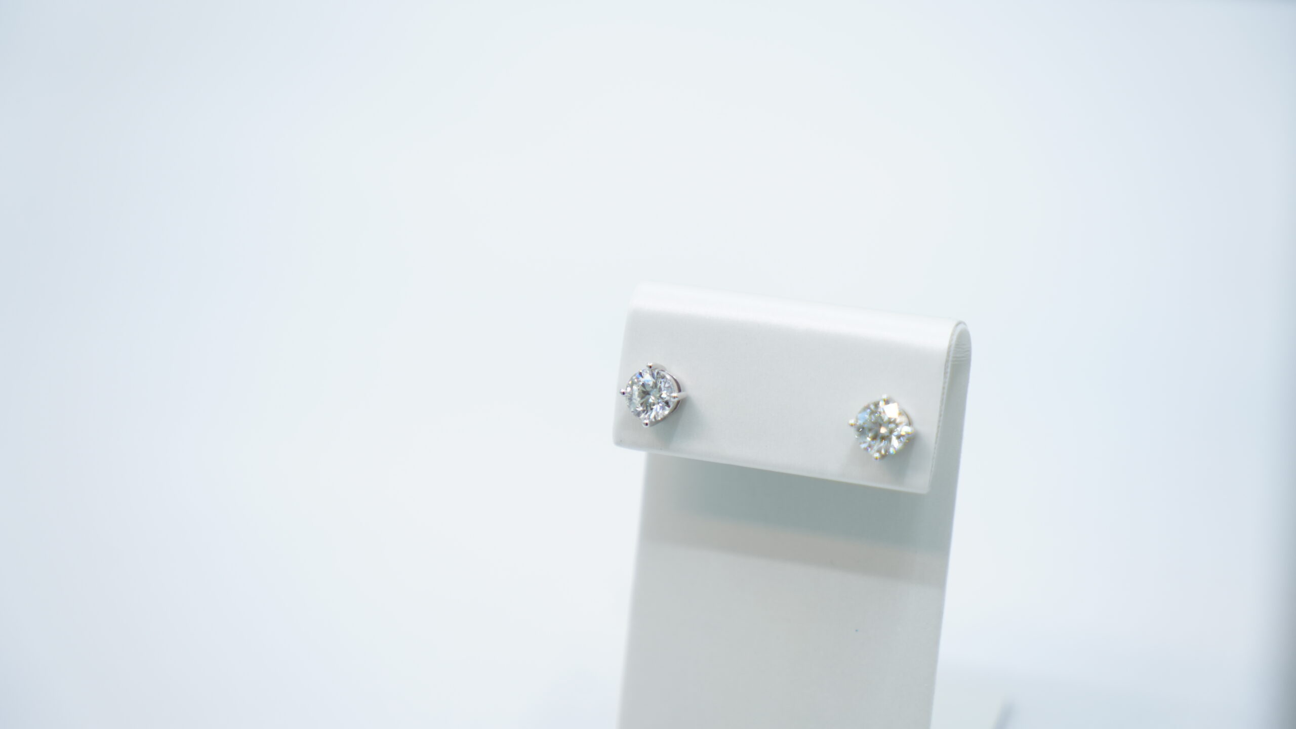 2.05 carat tw round laboratory grown diamond earring in 9kt white gold 2.05 carat tw round laboratory grown diamond earring in 9kt white gold