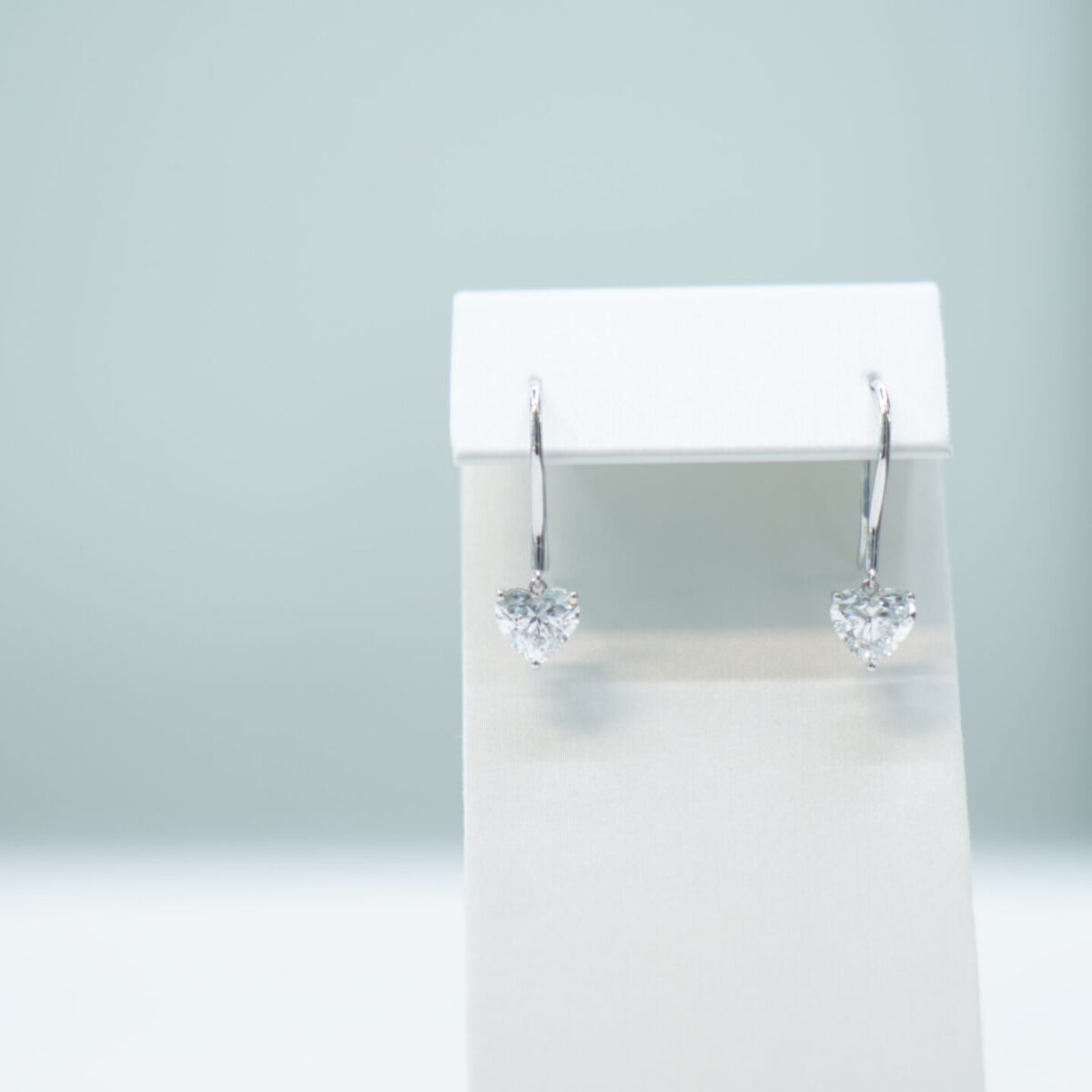 2.04 carat tw heart laboratory grown diamond earring in 9kt white gold