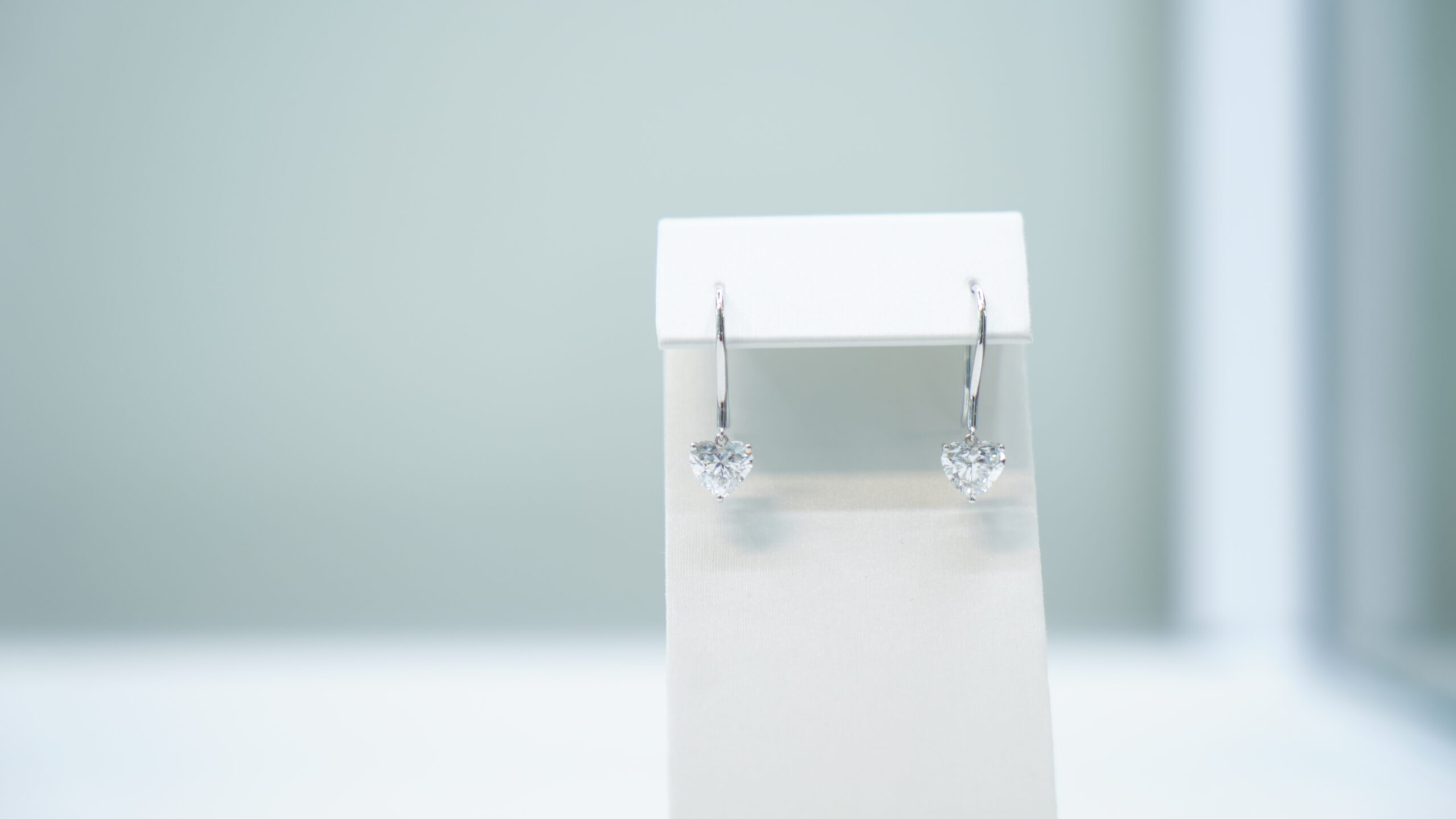 2.04 carat tw heart laboratory grown diamond earring in 9kt white gold 2.04 carat tw heart laboratory grown diamond earring in 9kt white gold