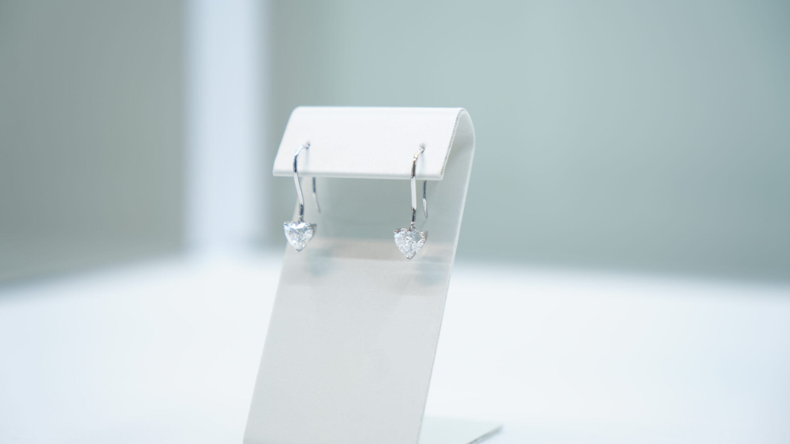 2.04 carat tw heart laboratory grown diamond earring in 9kt white gold 2.04 carat tw heart laboratory grown diamond earring in 9kt white gold