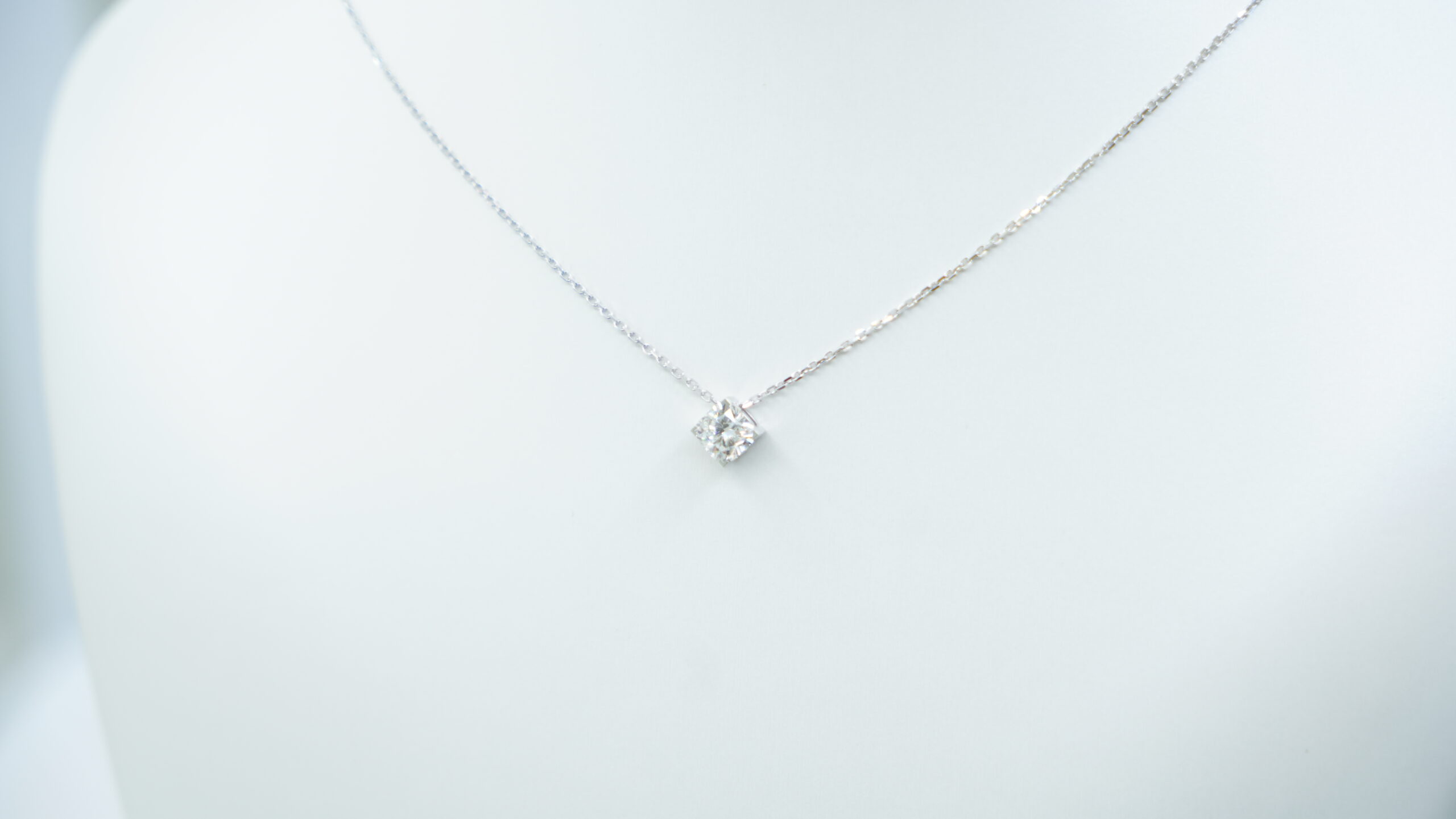 1.01 carat tw cushion laboratory grown diamond necklace in 9kt white gold 1.01 carat tw cushion laboratory grown diamond necklace in 9kt white gold
