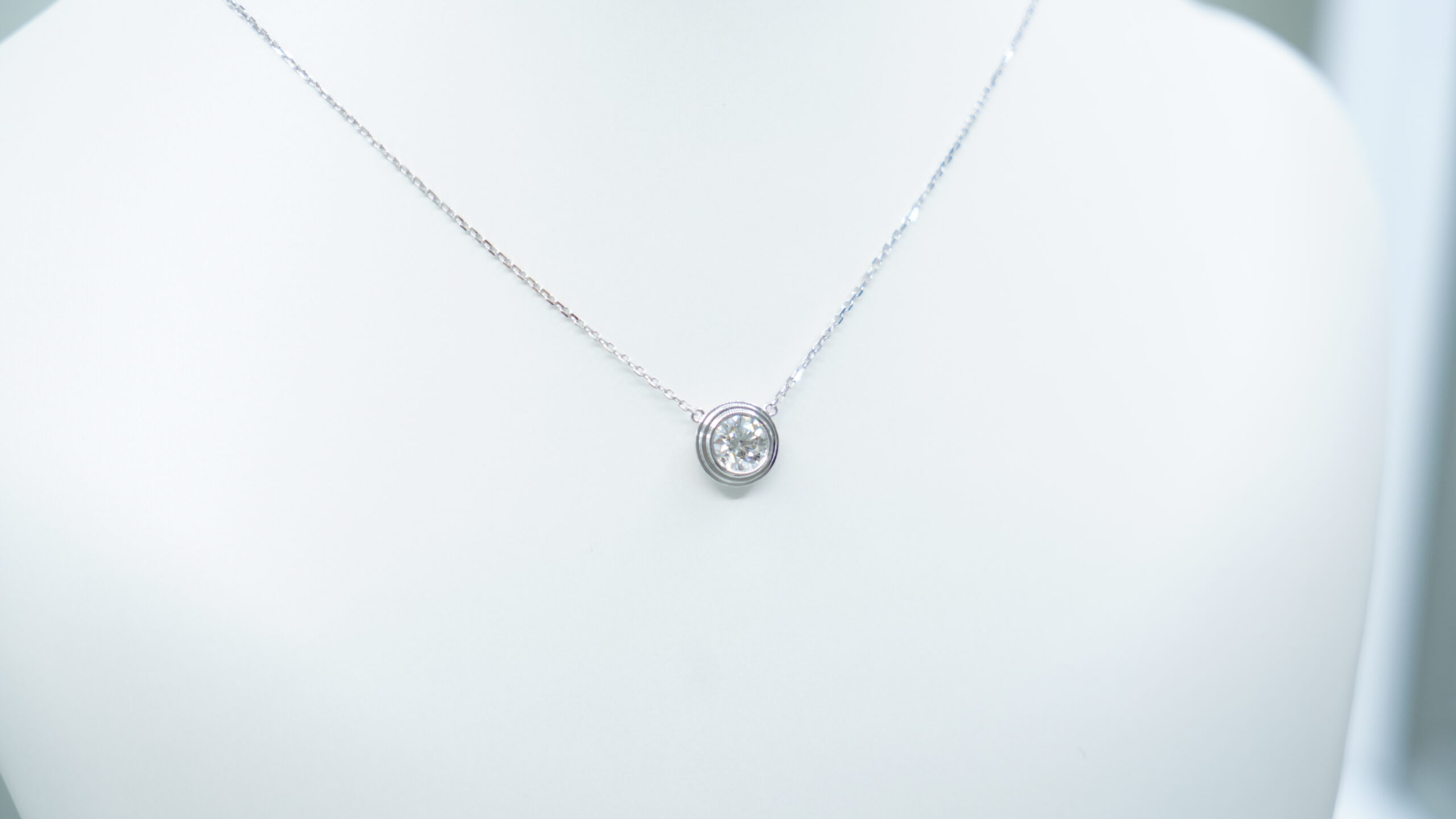 1.03 carat tw round laboratory grown diamond necklace in 9kt white gold 1.03 carat tw round laboratory grown diamond necklace in 9kt white gold