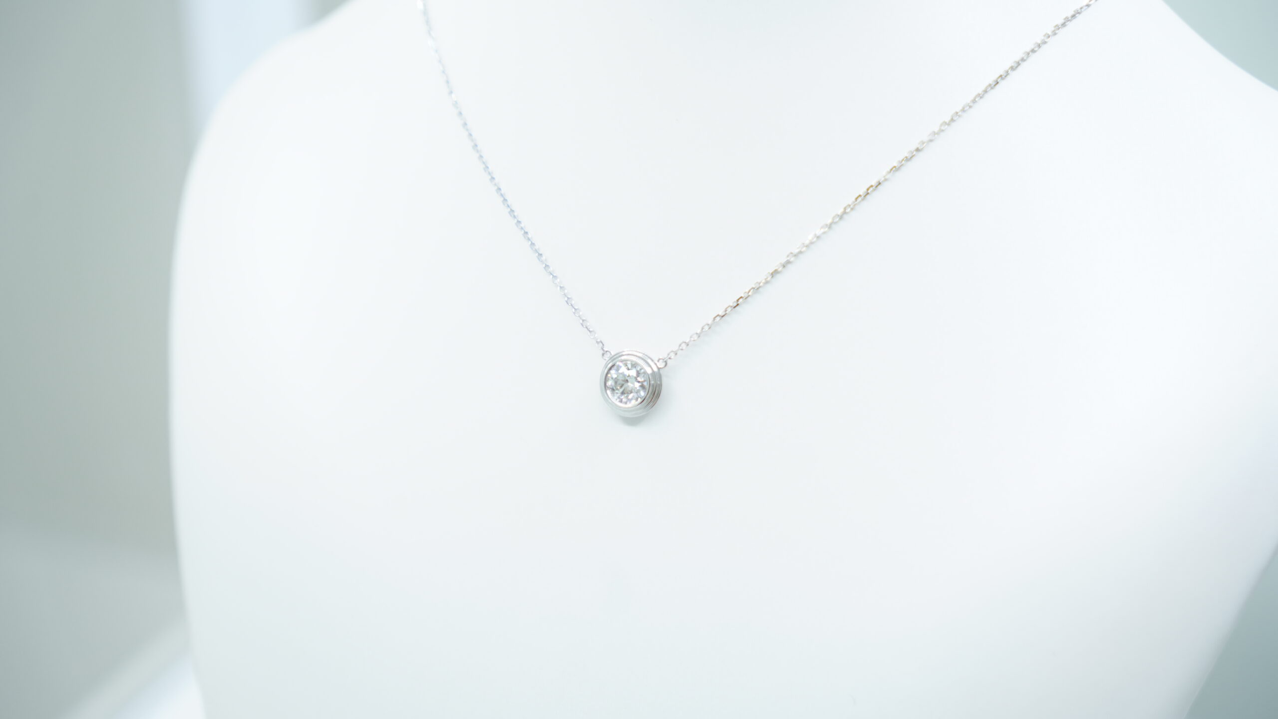1.03 carat tw round laboratory grown diamond necklace in 9kt white gold 1.03 carat tw round laboratory grown diamond necklace in 9kt white gold