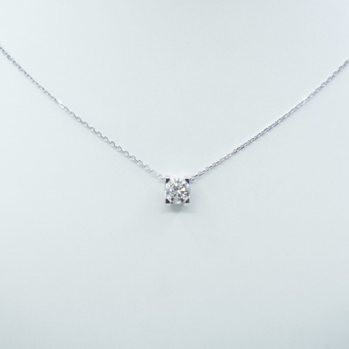 1.07 carat tw round laboratory grown diamond necklace in 9kt white gold