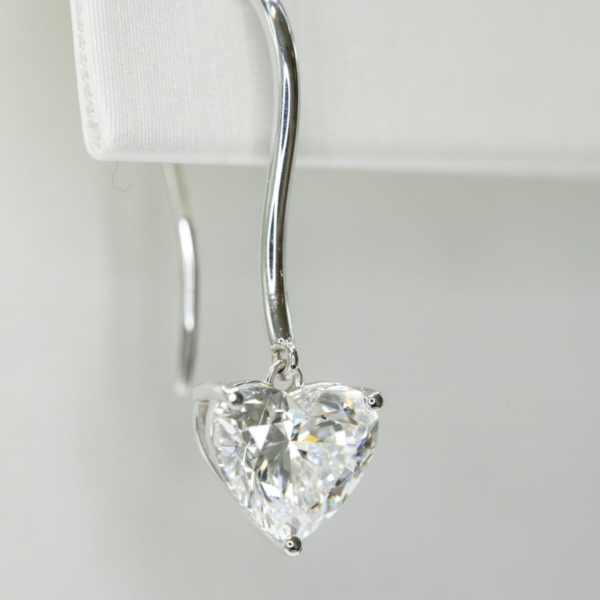 Heart laboratory grown diamond earrings
