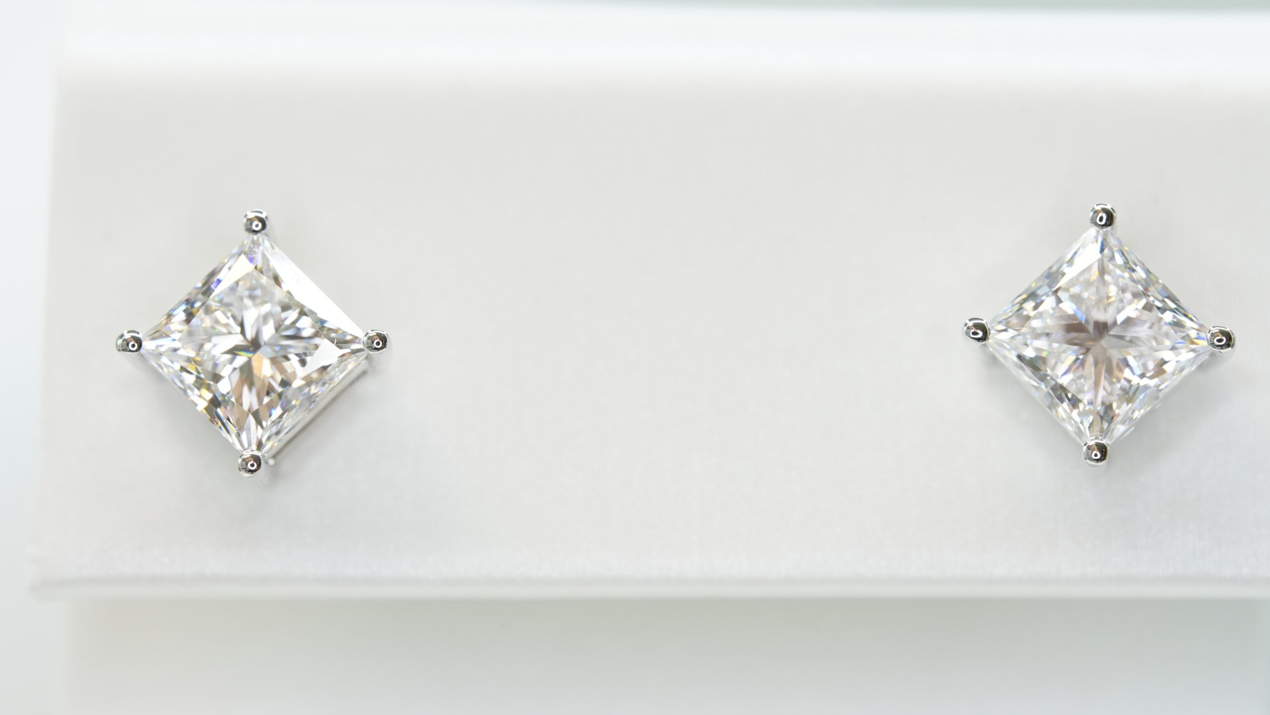 Princess laboratory grown diamond earrings Princess laboratory grown diamond earrings