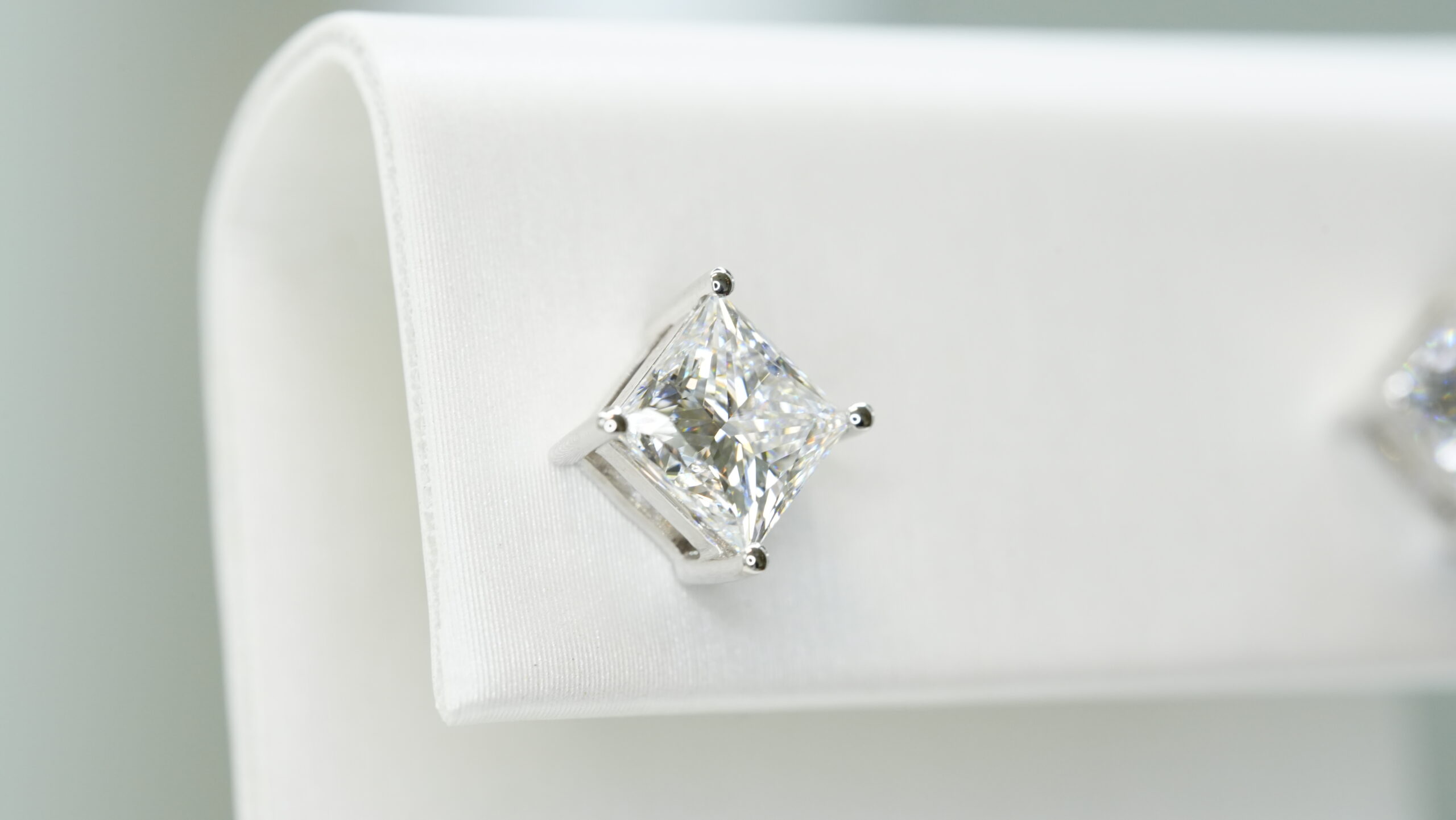 Princess laboratory grown diamond earrings Princess laboratory grown diamond earrings