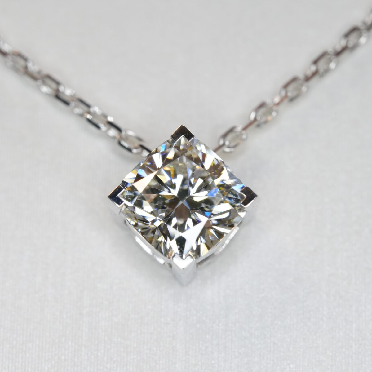 Cushion laboratory grown diamond necklace