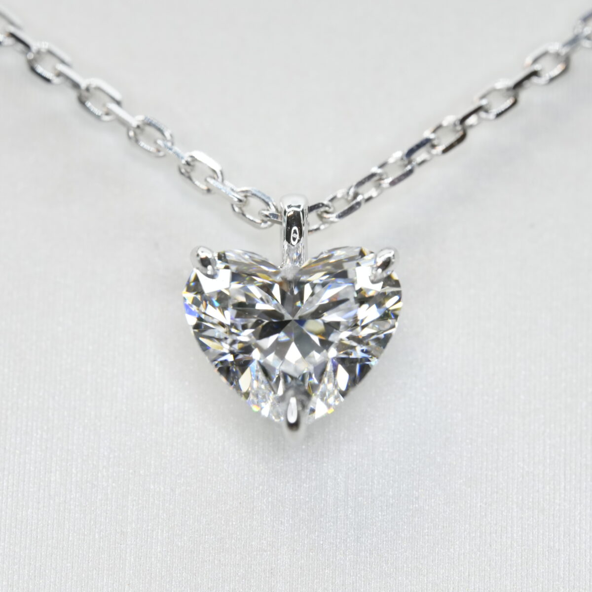 Heart laboratory grown diamond necklace