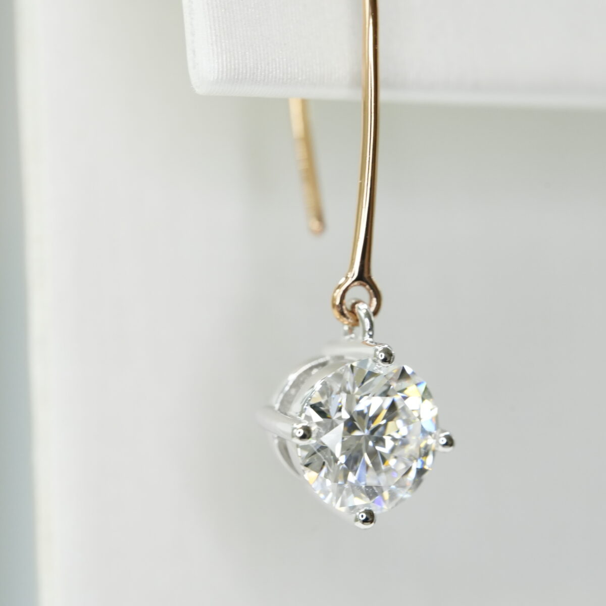 Round laboratory grown diamond earrings